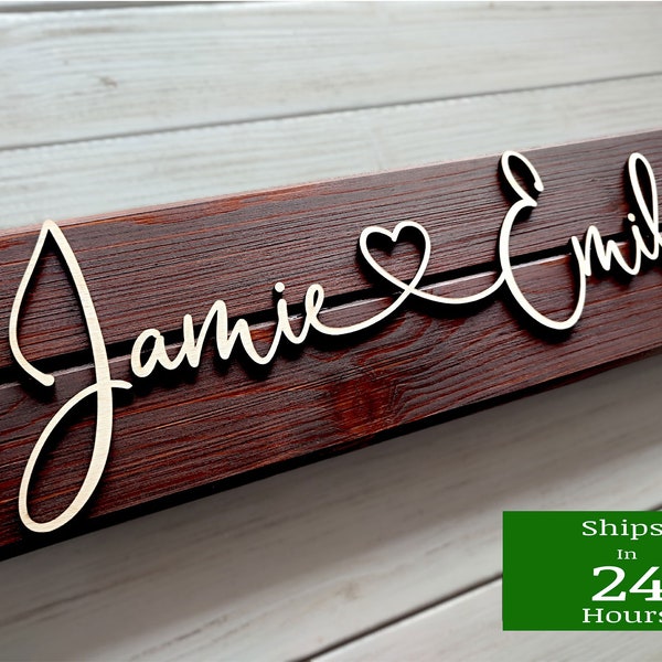 Personalized Couple Names with Heart, Valentine's Day Gift, Boyfriend Girlfriend Gift, Custom Couple Name Sign, Christmas Gift for Couples