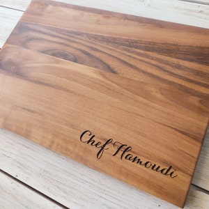 Personalized Head Chef Cutting Board, Wooden Chopping Board for Chef Gift, Culinary Gift for Wife, Kitchen Gift for Mom, Custom Baker Gift