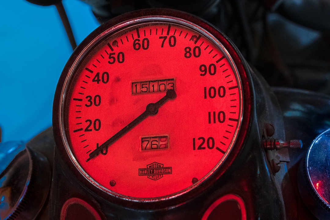 Harley Davidson Motorcycle Red Speedometer Vintage Motorcycle Etsy