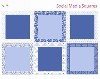 social media template pattern frame overlays easy social etsy