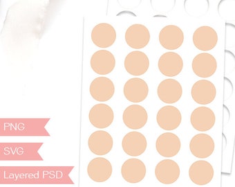 half inch circle rounds printable craft template TT01 commercial use PNG PSD SVG Bottle Cap 0.5 inch circle collage sheet template