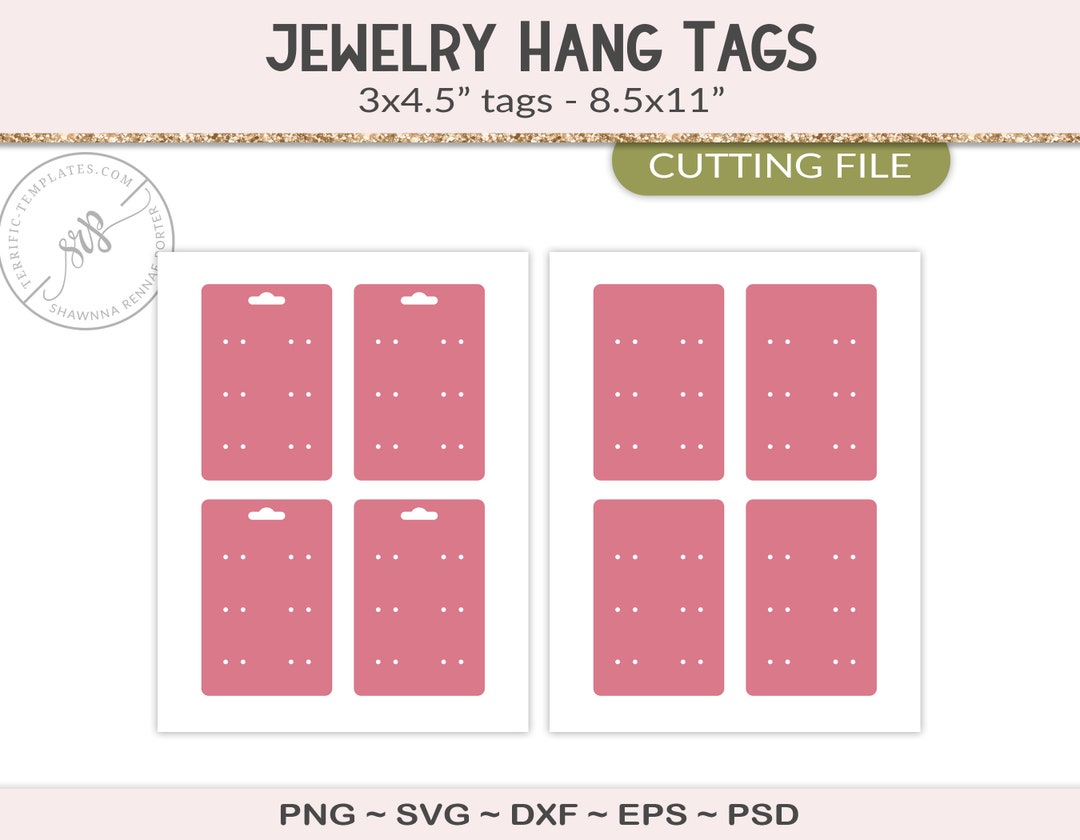 25mm Pin Back Button Card Template, 3x4.5 Jewelry Hang Tag Packaging ...