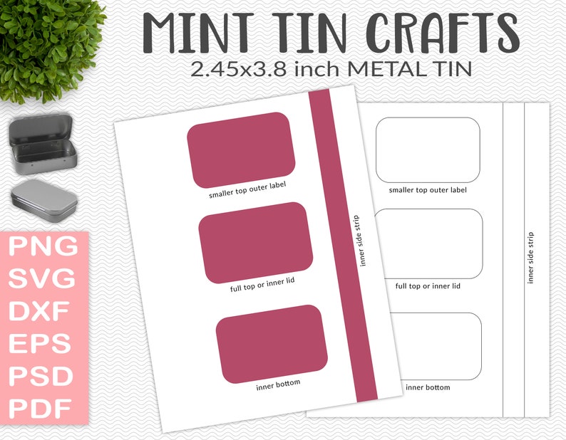 Metal Tin Label Template Inner and Outer Labels Printable - Etsy