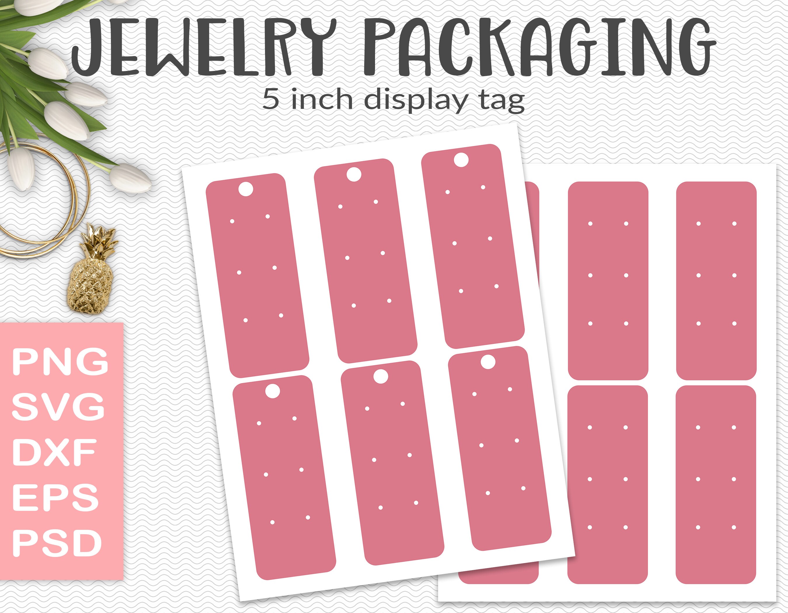 Earring Display Template 5 Jewelry Hang Tag Packaging - Etsy