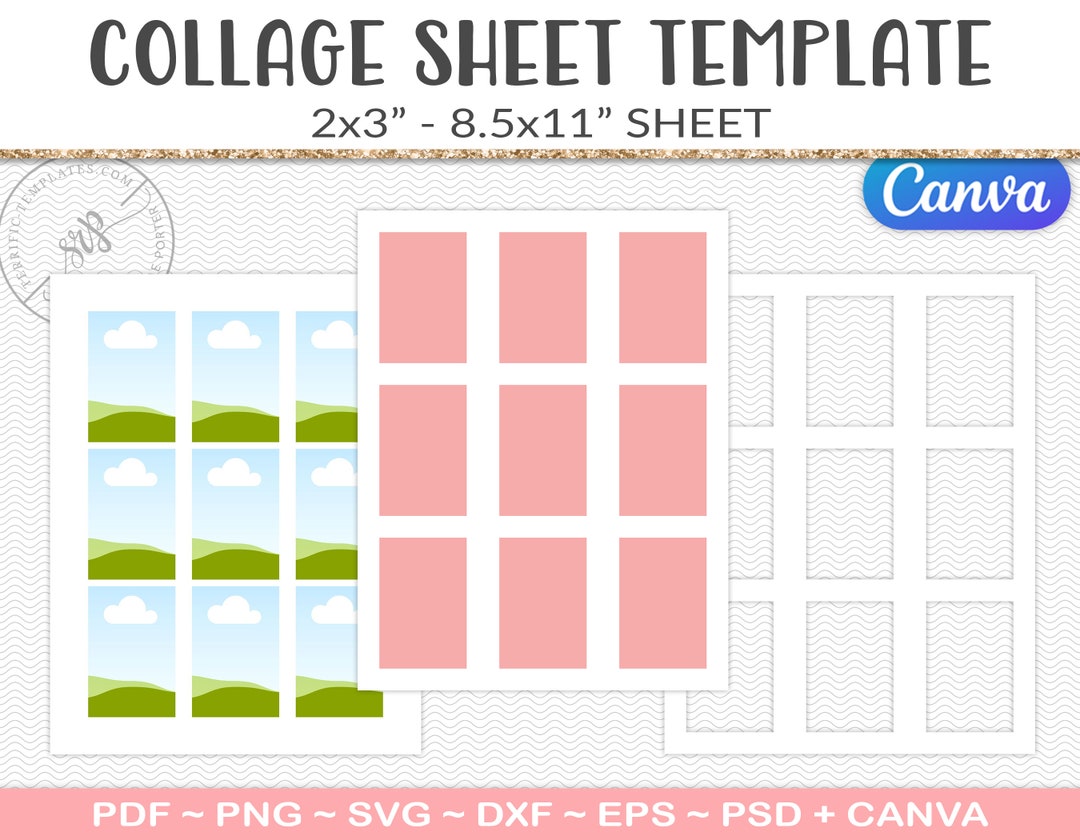 Collage Sheet Template 2x3 Inch Digital Craft Template - Etsy