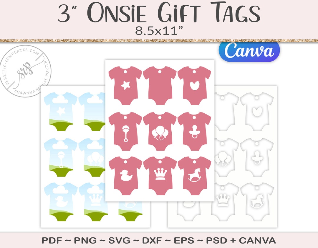 Baby Shower Gift Tag Template Collage Sheet Party Printable - Etsy
