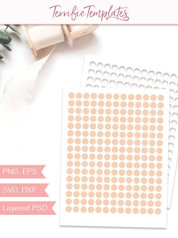 half inch circle rounds printable craft template TT01 commercial use PNG PSD SVG Bottle Cap 0.5 inch circle collage sheet template