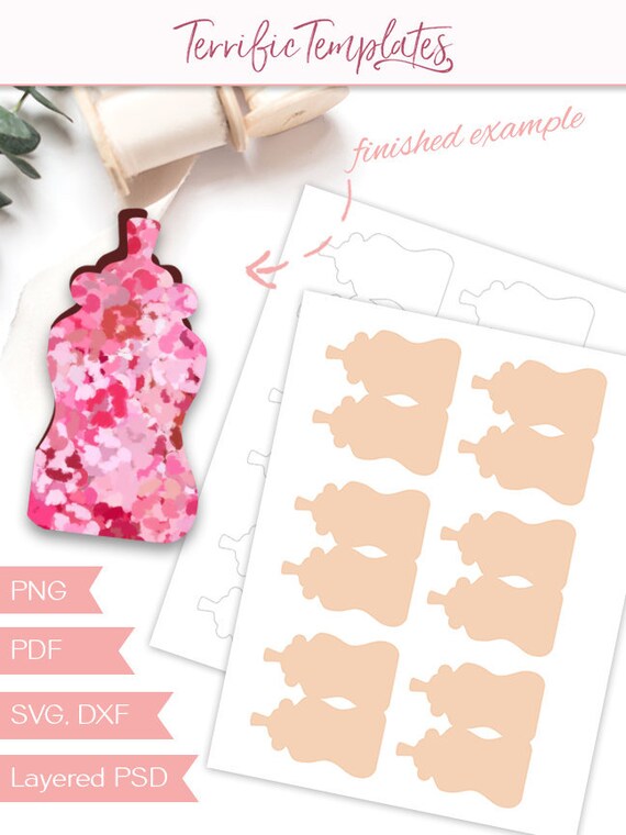 Download Free Folded Baby Bottle Gift Card Template 3 Inch Folding Gift Etsy SVG Cut Files