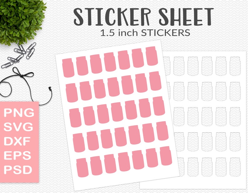 1 5 Mason Jar Sticker Template Party Printable Craft Etsy 1 5 Mason Jar Sticker Template Party Printable Craft Etsy