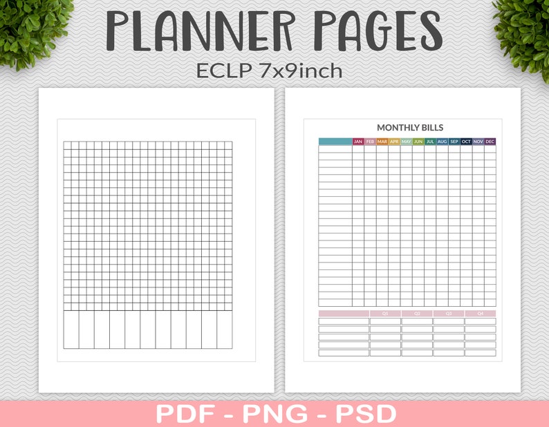 Editable Bills Tracker Template Binder Journal Pages ECLP Etsy Canada Editable Bills Tracker Template Binder Journal Pages ECLP Etsy Canada