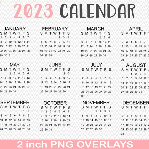 2023 & 2024 PNG Calendar for Digital Planner MONDAY START - Etsy Hong Kong