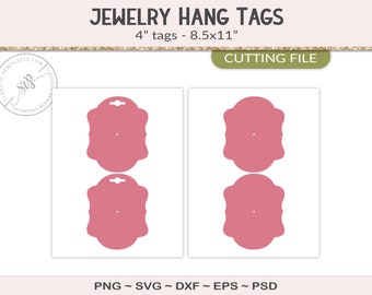 Enamel pin display template, 4" jewelry hang tag packaging, jewelry card packaging, silhouette or cricut cut file, PSD, PNG, SVG (JT13D)