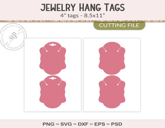Necklace And Earring Card Holder Template, Jewelry Card, Necklace Card SVG  | Cricut Silhouette | Silhouette Studio | SVG, Png, Psd, Dxf, Eps