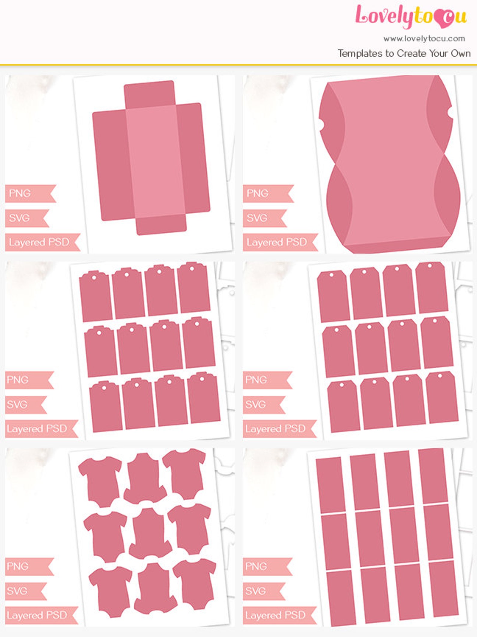 Party printable templates bundle with 40 template sheets incl. | Etsy