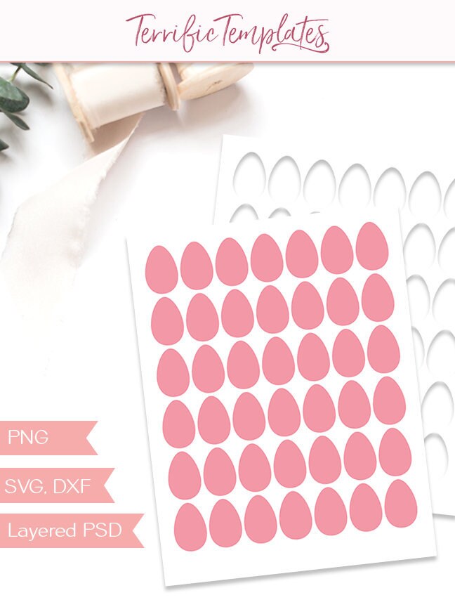 blank sheet commercial use design your own PNG TT77 SVG cutting file PSD Egg shape tag template party printable craft template