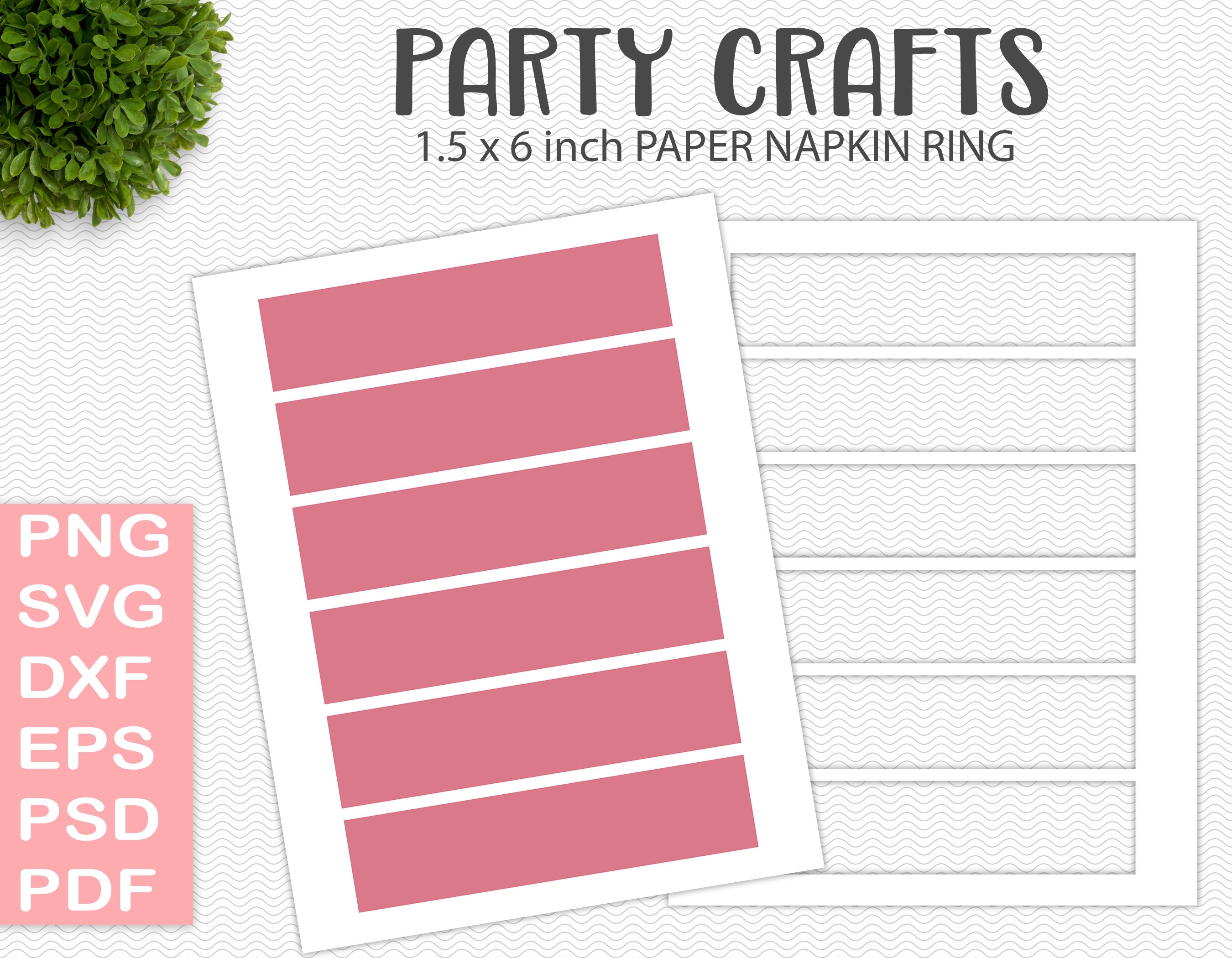 Napkin Ring Party Printable Craft Template Table Decor Etsy