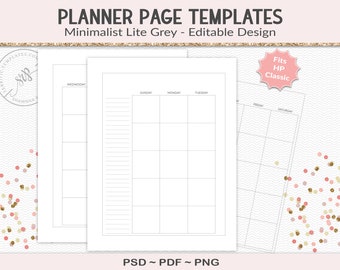 Editable monthly planner template for the Happy Planner Classic journal, for planner designers, create your own design, PSD (HP02)