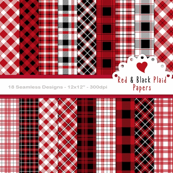 Red and Black Plaid - Etsy