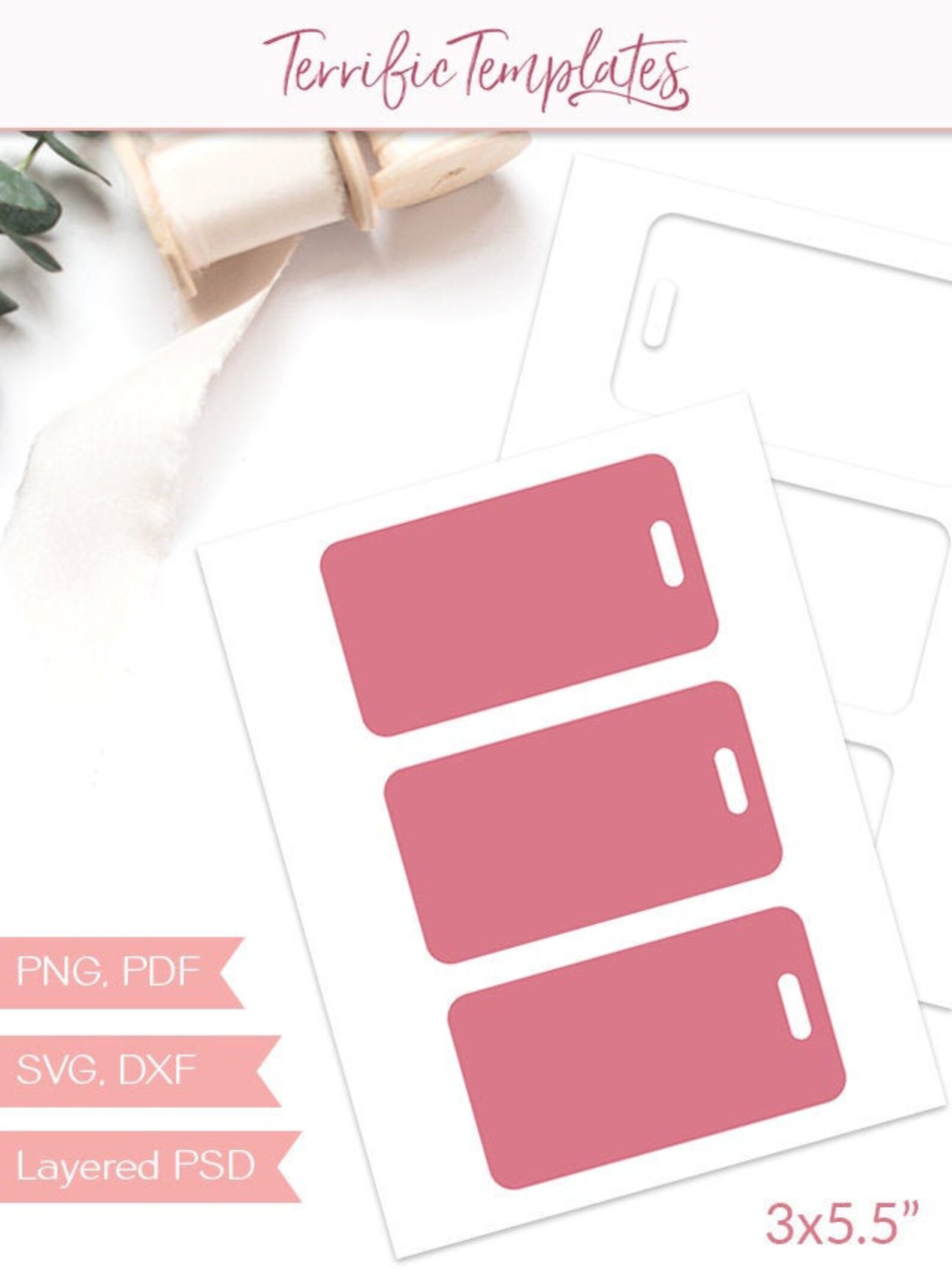 Luggage tag template size 3 x 5.5 sublimation Etsy