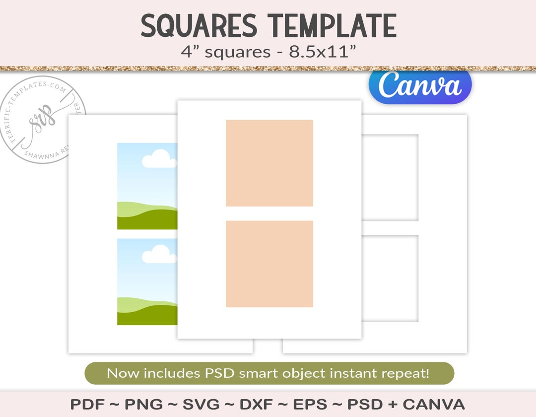 4 Square Tile Cermaic Tile Template Four Inch Craft 