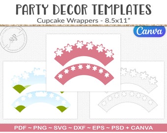 SVG Cutting File Template Cricut Silhouette Cupcake Wrapper Etsy Canada