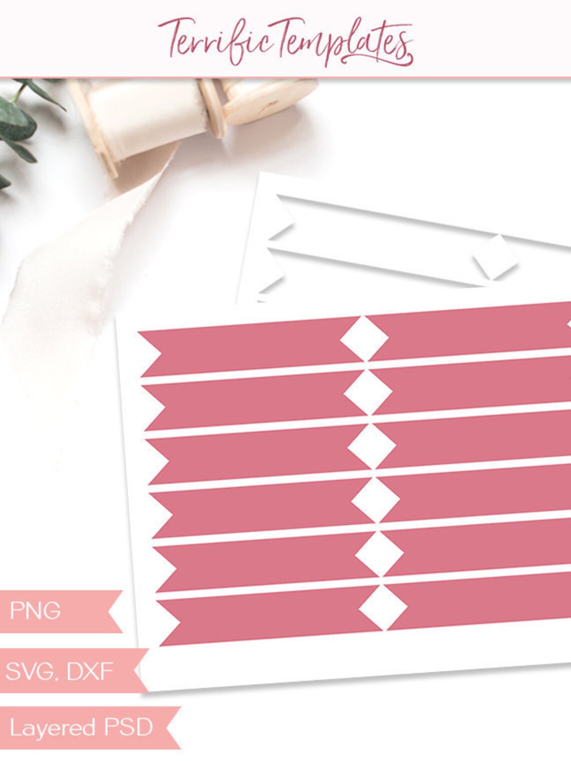Cupcake Flag Template Party Printable Craft Template | Etsy