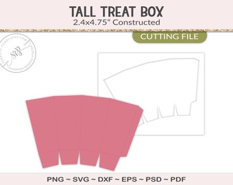 Treat box, open top tapered box, candy box, party printable, svg cutting file, blank craft template, diy party supply, PSD, PNG, SVG (PY23)