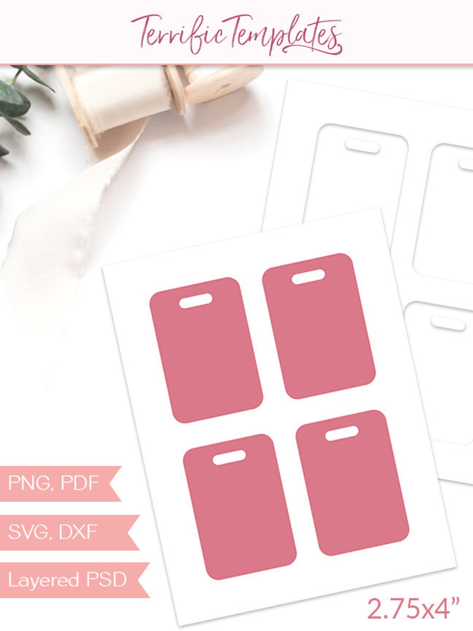 Luggage Tag Template Size 2.75 X 4 Sublimation Etsy