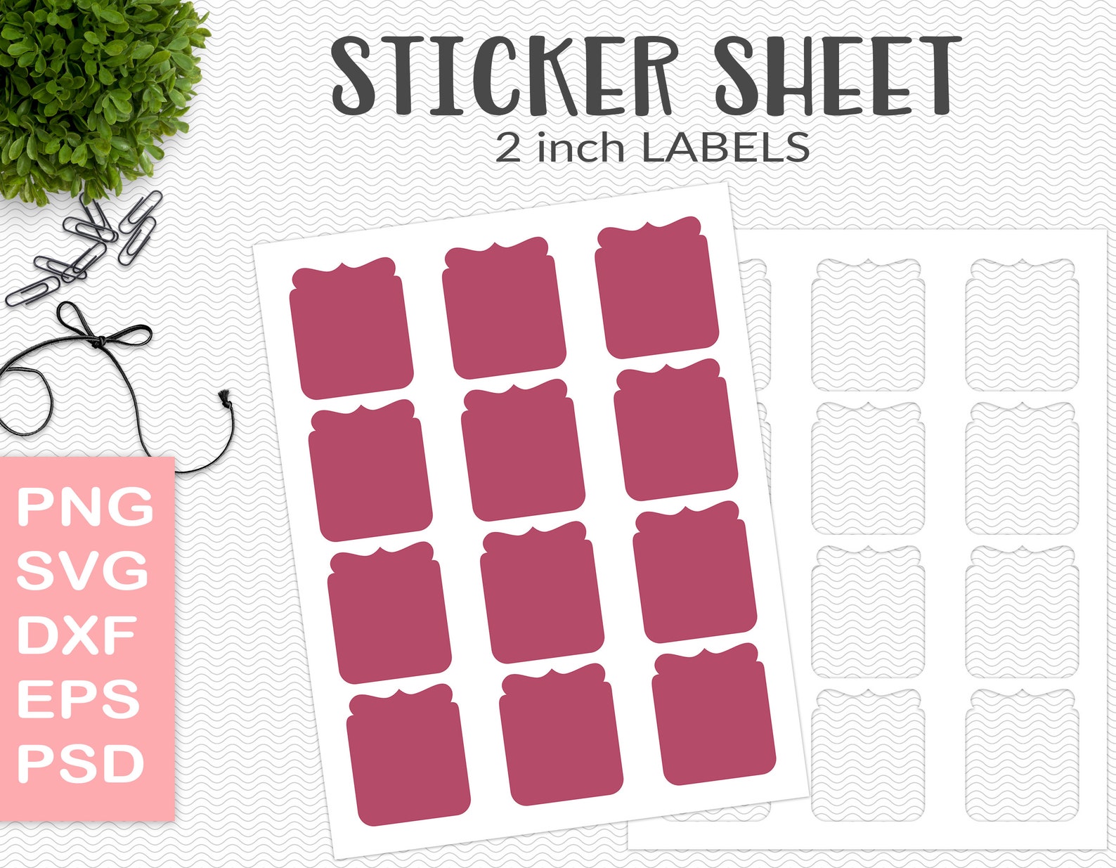 2 Square Label Tag Template Sticker Sheet Printable - Etsy