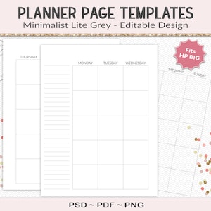 Editable monthly planner template, Happy Planner Big journal template for planner designers, create your own design, PSD (HB02)