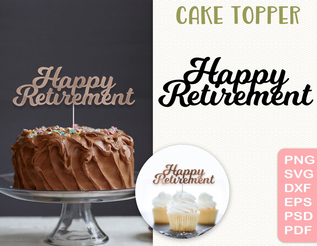 Happy Retirement Cake Topper Digital Party Printable Office - Etsy