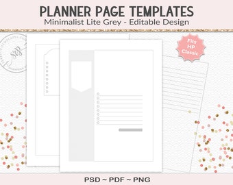 Editable goals planner template, Happy Planner Classic journal template for planner designers, create your own design, PSD (HP09)