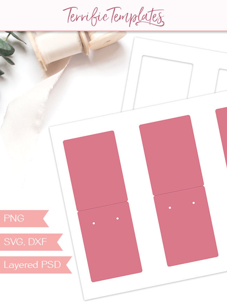 2.5 x 3.5 jewelry tag packaging design your own with a silhouette or cricut  cut file JT26A PNG SVG Earring tent card template PSD Jewelry & Beauty  Patterns sunray-fm.de