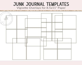 Inked edge overlay, mini folding journal pages, junk journal insert, folio insert, printable craft supply, PNG overlay, layered PSD (JL42)