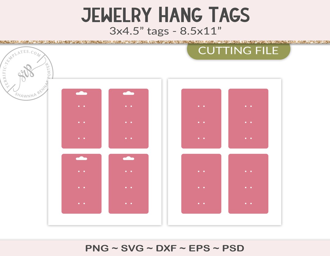25mm Pin Back Button Card Template, 3x4.5 Jewelry Hang Tag Packaging ...