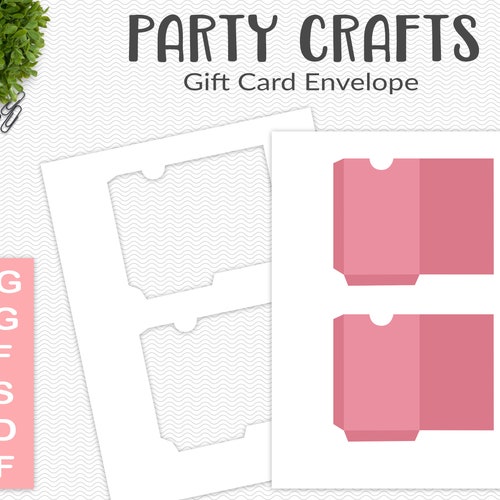 gift card envelope template party printable craft template etsy