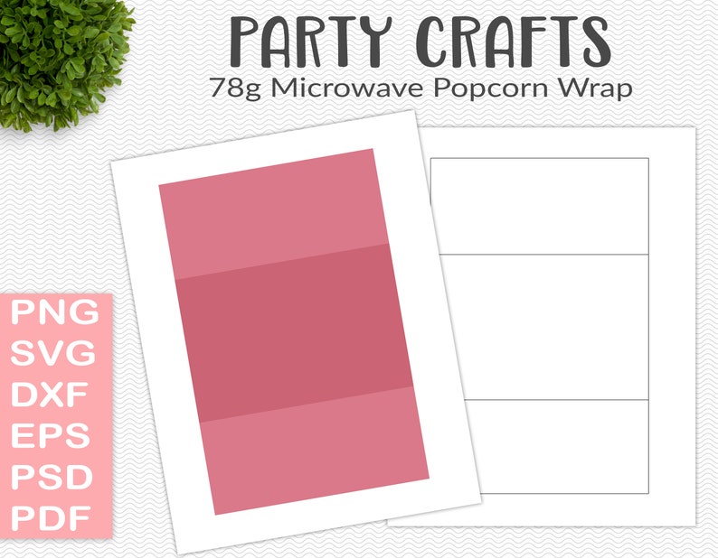 Popcorn Wrapper Template 78g Microwave Popcorn Bag Party Etsy