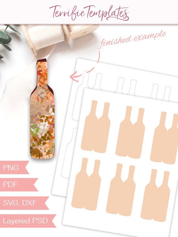 Download Free Folded Wine Bottle Gift Card Template 4 Inch Folding Gift Etsy SVG Cut Files