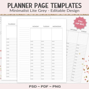 Editable weekly appointment planner template, Happy Planner Big journal, for planner designers, create your own design, PSD (HB03)