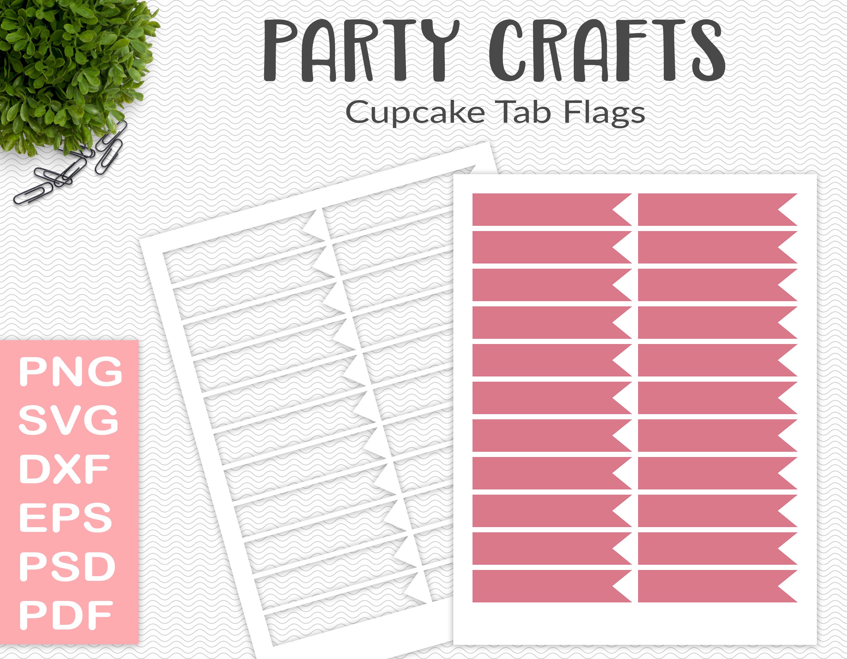 Cupcake Flag Template Party Printable Craft Template Mini - Etsy