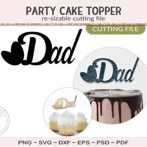 Happy Father's Day Cake Topper, Digital Party Printable, Cake ...