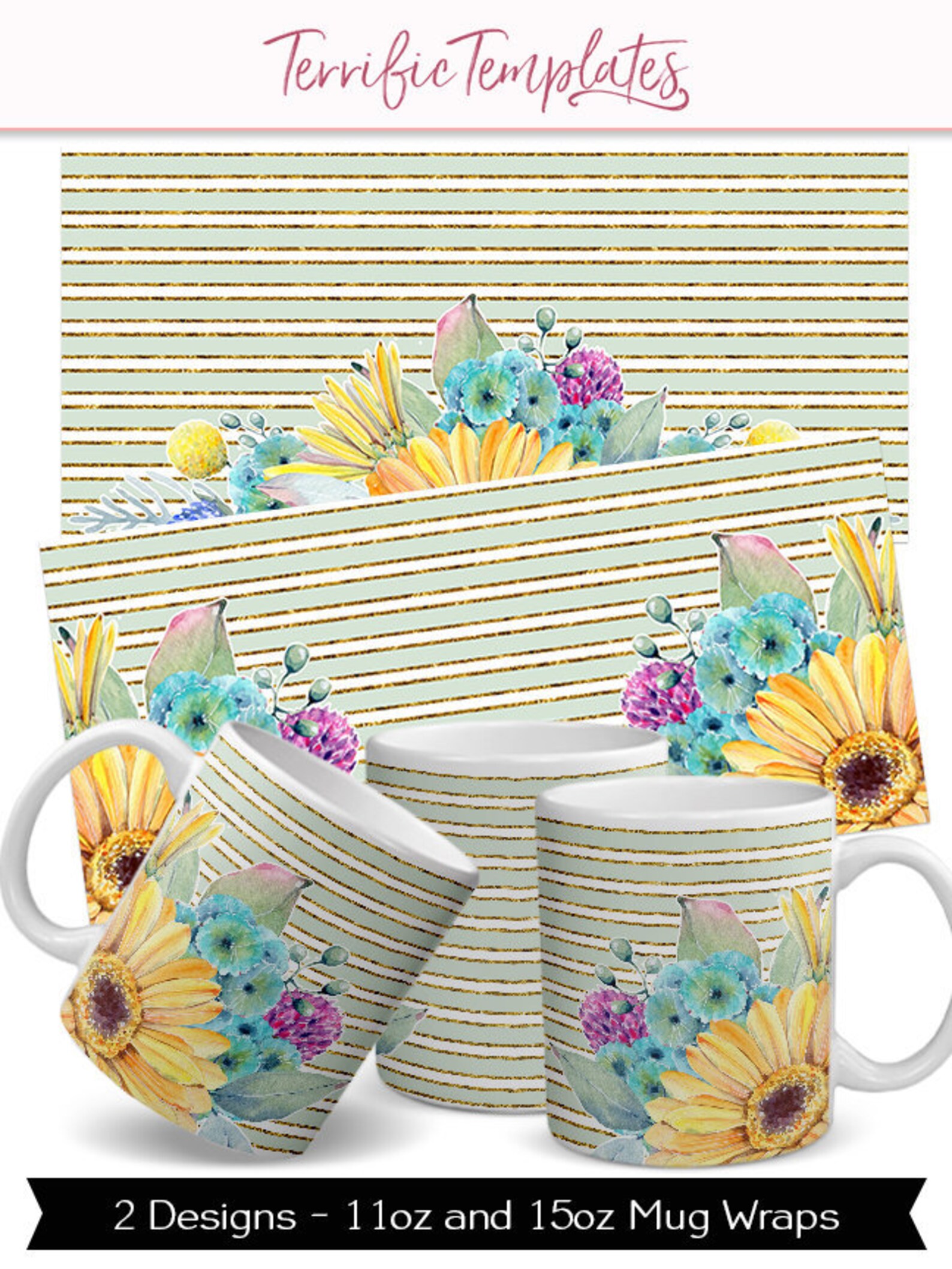 Mug wrap design 11oz & 15oz sublimation wrapping DIY mug Etsy