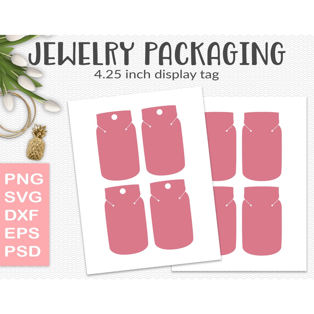 Necklace Display Template 4 Jewelry Hang Tag Packaging - Etsy