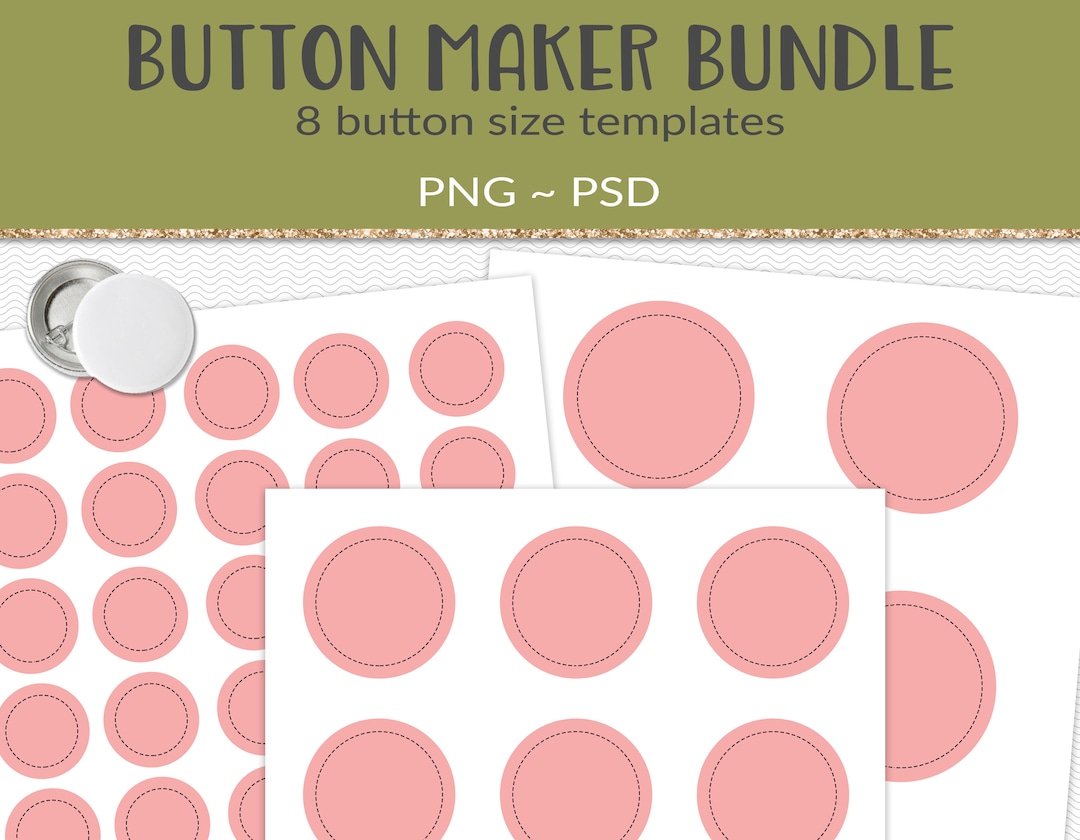 Button Template Bundle Pinback Buttons Layered PSD With Wrap - Etsy