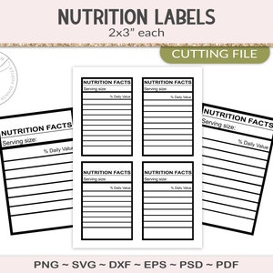 Blank nutrition labels, nutrition facts png overlay, editable blank template, make your own, customizable digital download clipart (PY53)