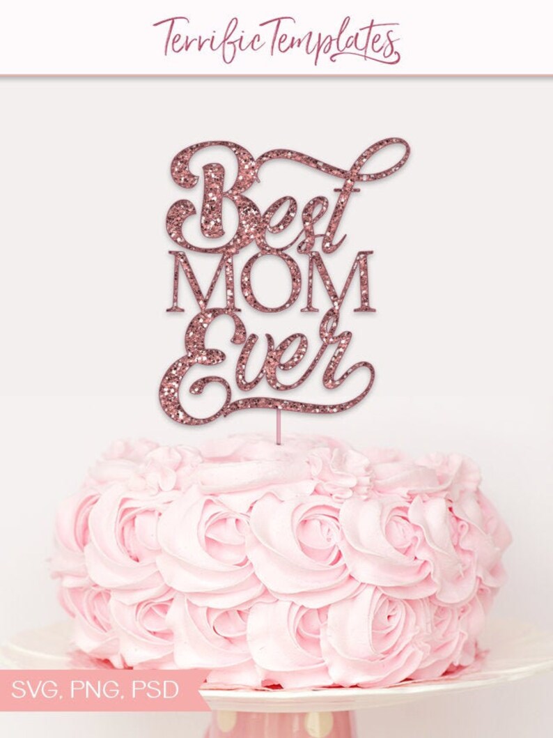 Download Happy Mother's Day cake topper digital graphic in solid | Etsy