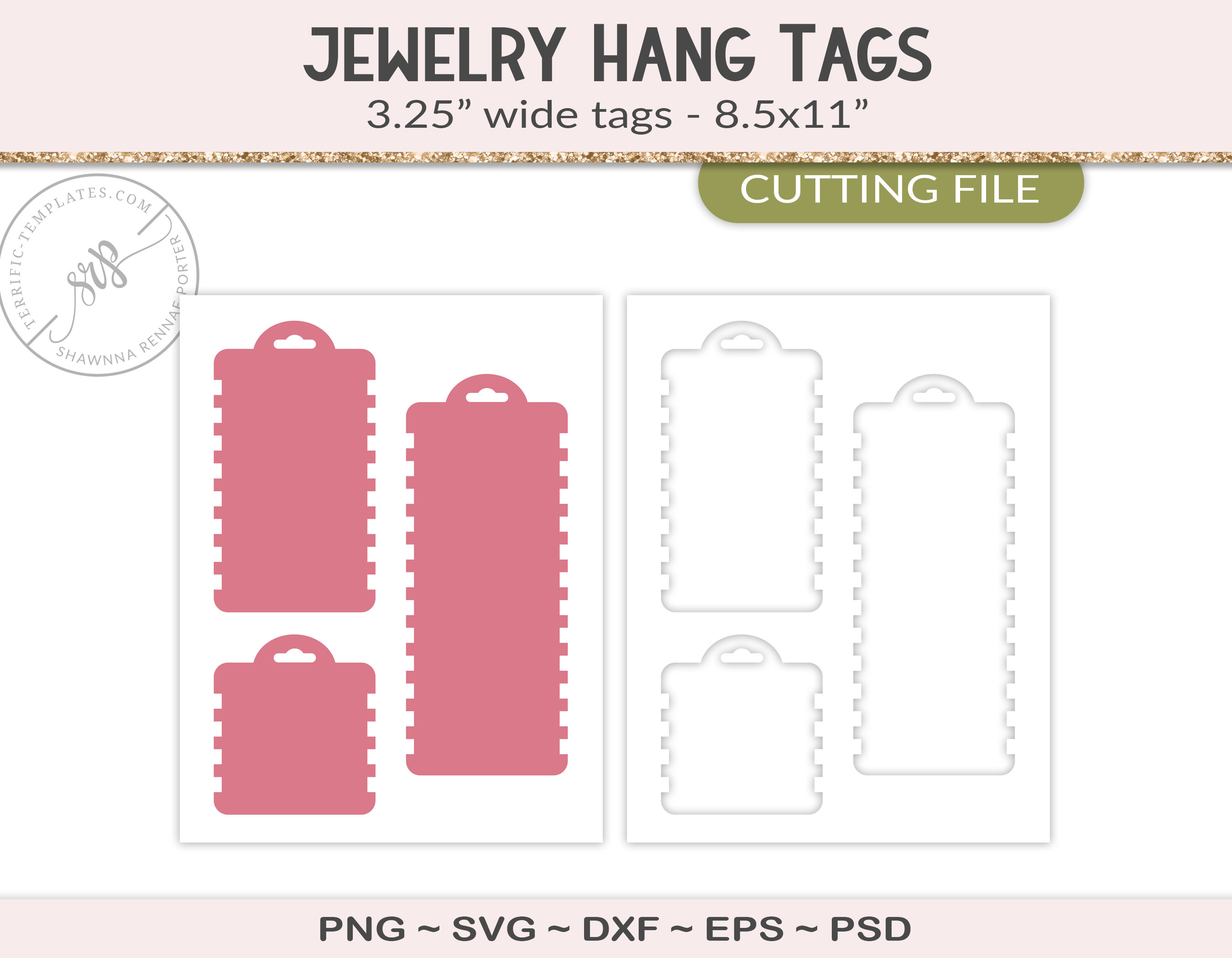 Bracelet Card Templates SVG, & PNG Commercial Use, Instant Download