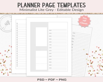 Editable daily planner template for the Happy Planner Classic journal, for planner designers, create your own design, PSD (HP10)