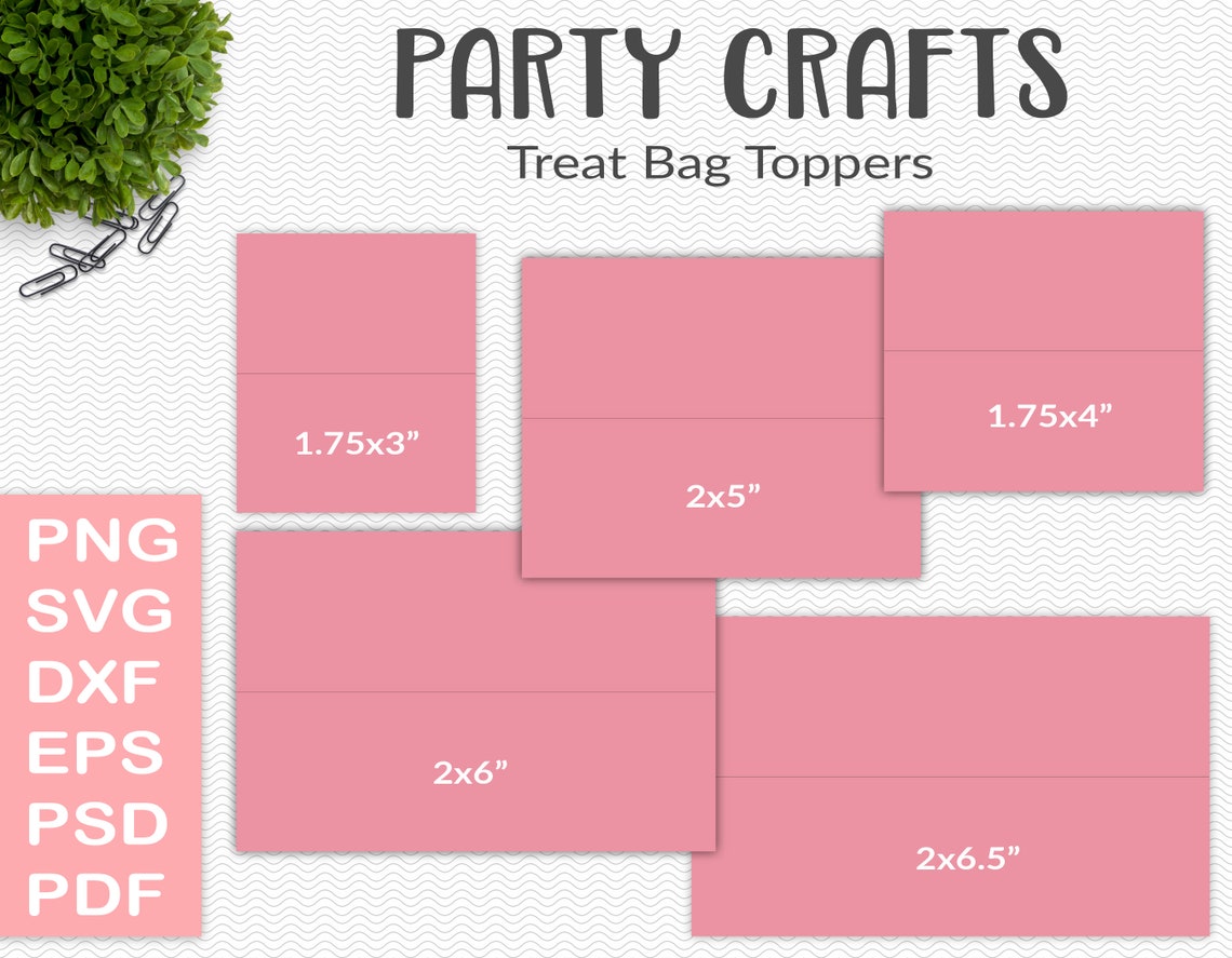 Bag Topper Templates 5 Sizes Party Printable Craft Template - Etsy Canada