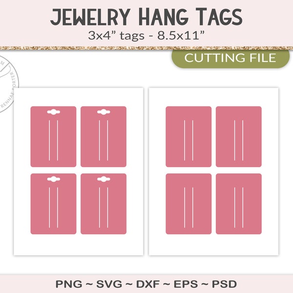Hair clip display template, 3x4" hang tag packaging, barette, bobby pin, design your own with silhouette or cricut, PSD, PNG, SVG (JT18L)